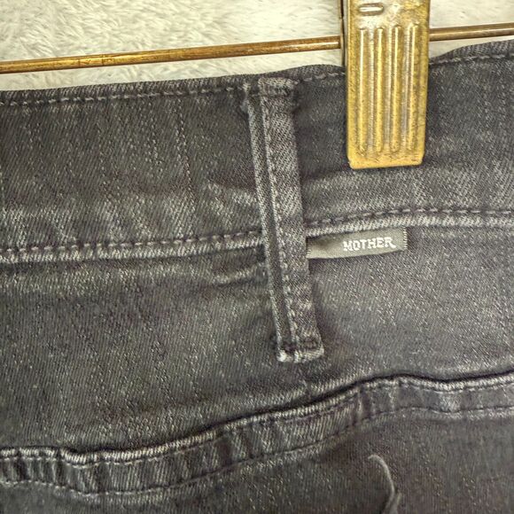 Mother Jeans Women's 24 Black The Hustler Ankle Fray Hem Not Guilty Wash - Picture 8 of 15